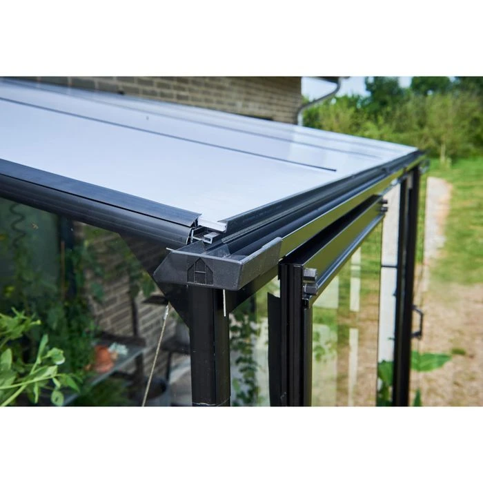 Halls Gewächshaus Qube Lean-to 612, 7,1 M² Fläche, 374 X 188 X 230 Cm, Anlehngewächshaus, Schwarz – Bild 5