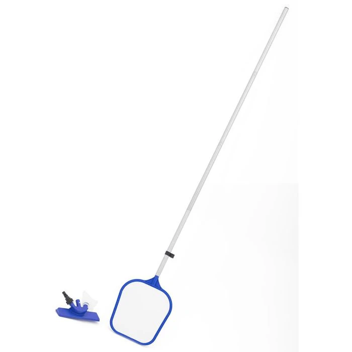Bestway Poolreinigungsset Flowclear, 7-teilig, Kescher, Poolbodensauger, Teleskopstange, Dosierer – Bild 3