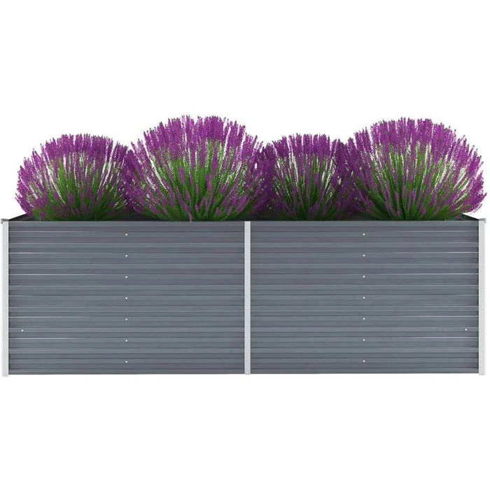 VidaXL Hochbeet 44840, Grau, 240 X 80 X 77 Cm, Verzinkter Stahl – Bild 2