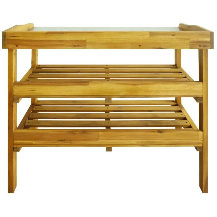 VidaXL Pflanztisch 43795, Natur, 76 X 37 X 92 Cm, Holz, Metall, Mit Ablageflächen â Bild 4
