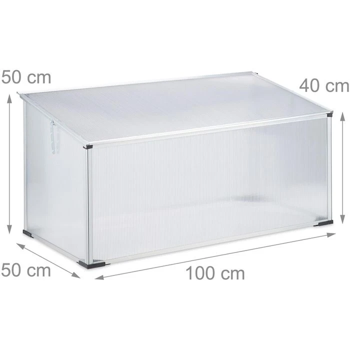 Relaxdays Gewächshaus 10022823, 0,5 M² Fläche, 100 X 50 X 50 Cm, Transparent – Bild 6