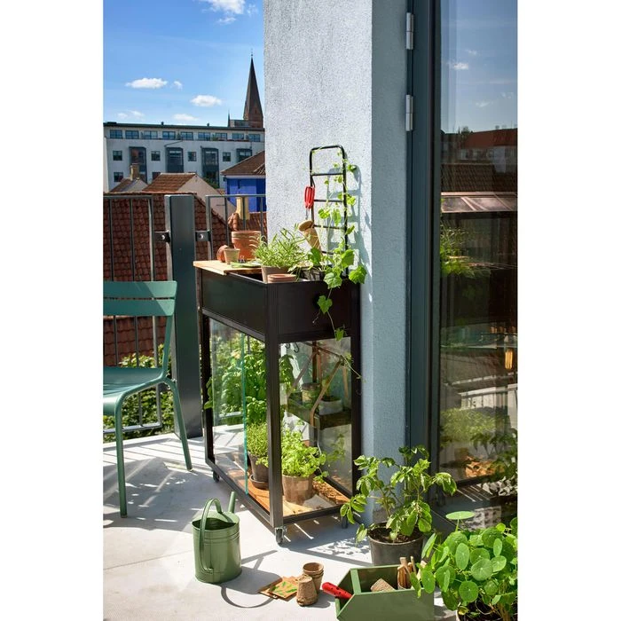 Juliana Gewächshaus Urban Vertical, 0,32 M², 80 X 40 X 158 Cm, Schwarz, Mit Rollen – Bild 7