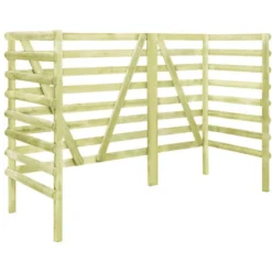 VidaXL Mülltonnenbox 45445, Bis 240 Liter, Für 3 Mülltonnen, Grün, Holz