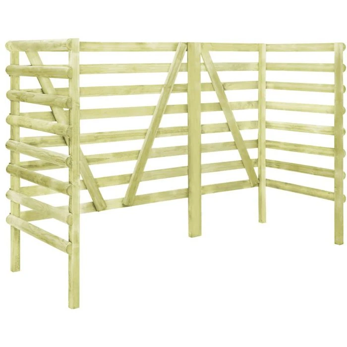 VidaXL Mülltonnenbox 45445, Bis 240 Liter, Für 3 Mülltonnen, Grün, Holz