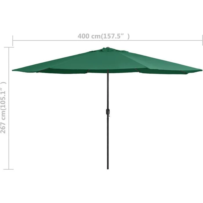 VidaXL Sonnenschirm 47379, Rund, Ø 400cm, Grün – Bild 6
