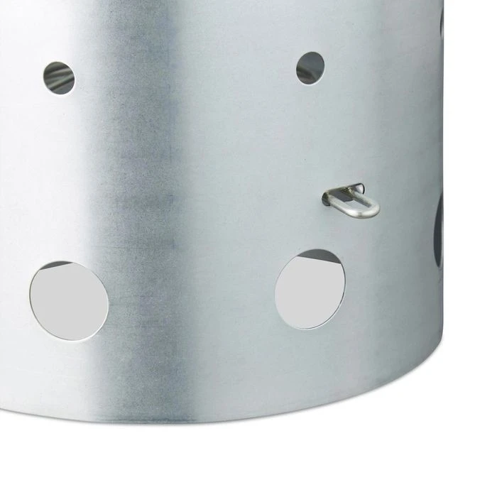 Relaxdays Anzündkamin XL, Ø 19,5cm, Grillkohleanzünder, Silber, Stahl – Bild 4