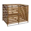 Mendler Mülltonnenbox HWC-H62, Bis 240 Liter, Für 2 Mülltonnen, Abschließbar, Braun, Holz