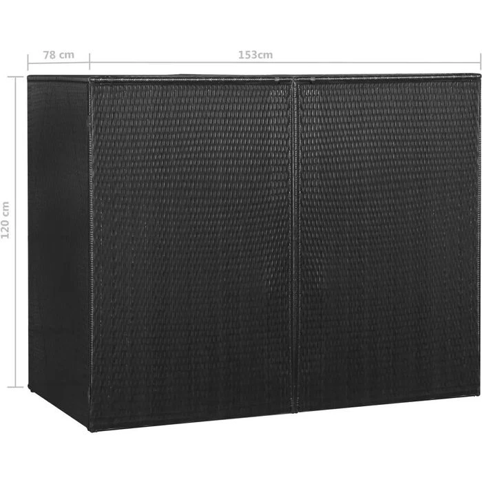 VidaXL Mülltonnenbox 46730, Bis 240 Liter, Für 2 Mülltonnen, Schwarz, Polyrattan – Bild 5