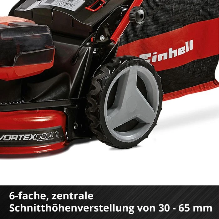 Einhell Rasenmäher GP-CM 36/47 S HW Li, Akku, 2x18V / 4Ah, Mit 4 Akkus, Ladegerät & Fangkorb 75L – Bild 7