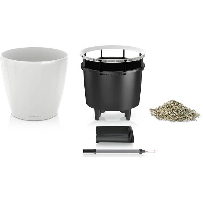 Lechuza Übertopf CLASSICO LS 21 Silber Metallic, Ø 22 X H 20 Cm, Kunststoff, Erdbewässerungssystem – Bild 2