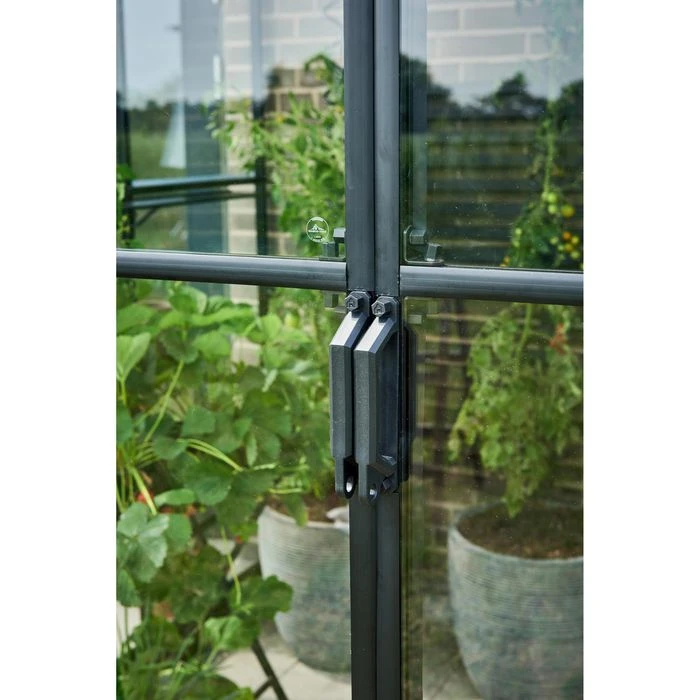 Halls Gewächshaus Qube Lean-to 612, 7,1 M² Fläche, 374 X 188 X 230 Cm, Anlehngewächshaus, Schwarz – Bild 6