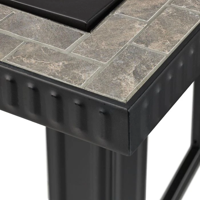 Relaxdays Feuerschale 10033790, 76,5 X 76,5cm, Stahl, Mit Feuerhaken Und Funkenschutz â Bild 6