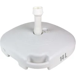 DEMA Sonnenschirmständer 41253, Kunststoff, 14 Liter, Weiß, Quadratisch, Befüllbar, Griff