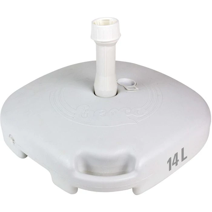 DEMA Sonnenschirmständer 41253, Kunststoff, 14 Liter, Weiß, Quadratisch, Befüllbar, Griff