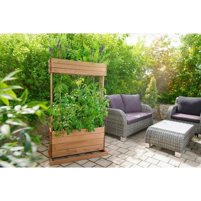 Hecht-international Hochbeet Cube 2, Braun, 82 X 50 X 145 Cm, Holz – Bild 2