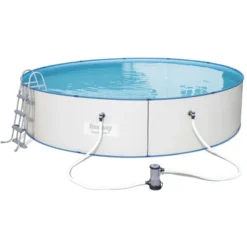 Bestway Aufstellpool Hydrium Ø 460 X 90cm, Stahlwandpool, Mit Filterpumpe, Rund