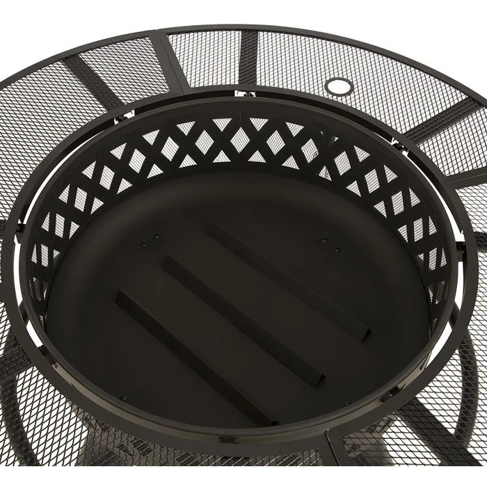Blumfeldt Feuerschale Rosario, Ø 120cm, Edelstahl, Feuerhaken, Funkenschutz & Grillrost – Bild 5