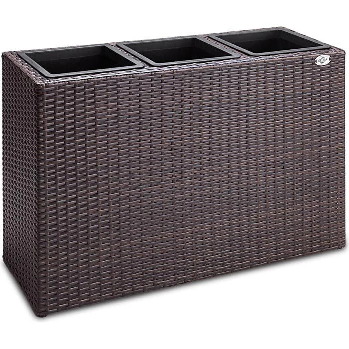 Deuba Pflanzkasten Sichtschutz-Pflanzkübel Braun, 83 X 30,5 X 60 Cm, Rechteckig, Polyrattangeflecht