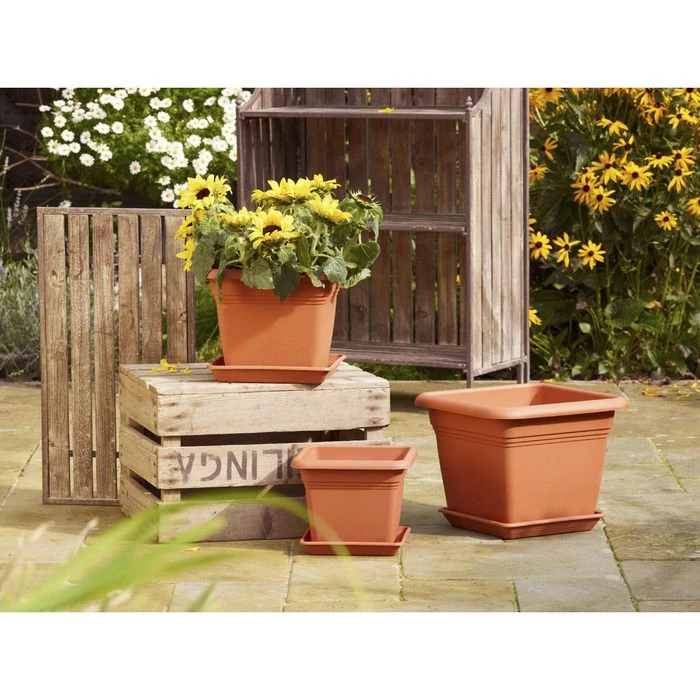 Greemotion Blumentopf-Untersetzer Jana, Terrakotta, Innenmaß 25 X 25 Cm, Quadratisch, Kunststoff – Bild 2