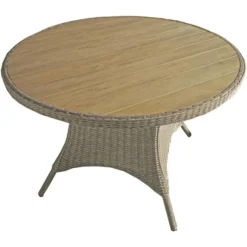 Garden-Pleasure Gartentisch BASTIA, Kunststoff, Braun, Ø 100 X 73 Cm