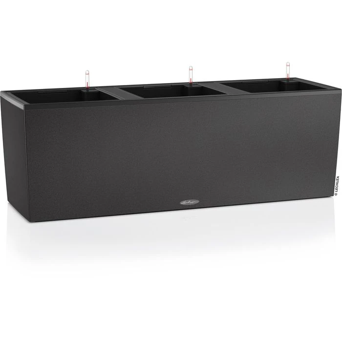 Lechuza Pflanzkasten TRIO Stone 40 Graphitschwarz, 129 X 42 X 44 Cm, Kunststoff, Bewässerungssystem