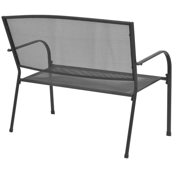 VidaXL Gartenbank 42732, 2-Sitzer, Mit Armlehnen, Wetterfest, Anthrazit, Stahl â Bild 2