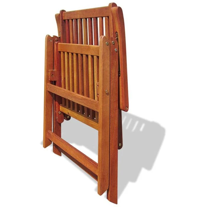 VidaXL Gartenstuhl 41820, Holz, Hochlehner, Braun, Klappbar, Armlehnen, 2 Stück – Bild 7