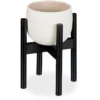 Relaxdays Blumenständer 10028821, Schwarz, Verstellbar, Bambus, Ø 23-32 Cm