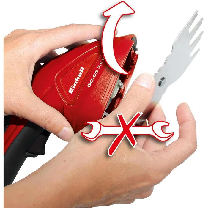 Einhell Grasschere GC-CG 3,6 Li, 3410455, Akku, 3,6V / 1,5Ah, Mit Akku, Laufrädern & Teleskopstiel – Bild 3