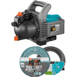Gardena Gartenpumpe Classic 3500/4, 800 W, 3600 L/h Fördermenge, Inkl. Garten- & Saugschlauch