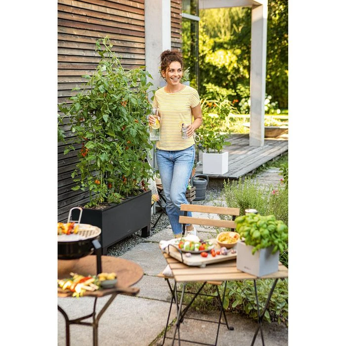 Lechuza Pflanzkasten TRIO Stone 40 Graphitschwarz, 129 X 42 X 44 Cm, Kunststoff, Bewässerungssystem – Bild 3