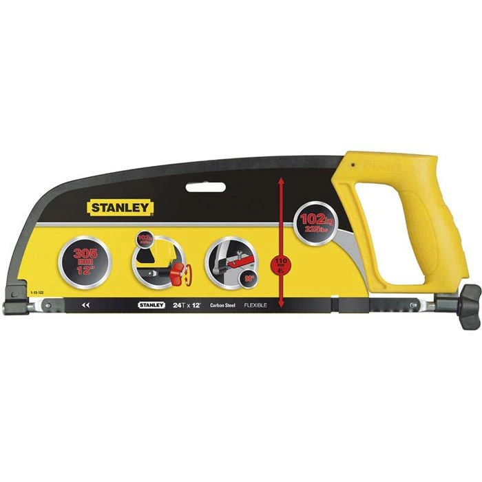 Stanley Bügelsäge 1-15-122, Metallbügelsäge, Länge 300mm, Für Metall – Bild 3