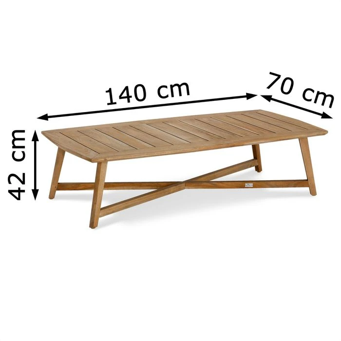 BEST Gartentisch Paterna, Teakholz, Braun, 140 X 70 X 42 Cm – Bild 4