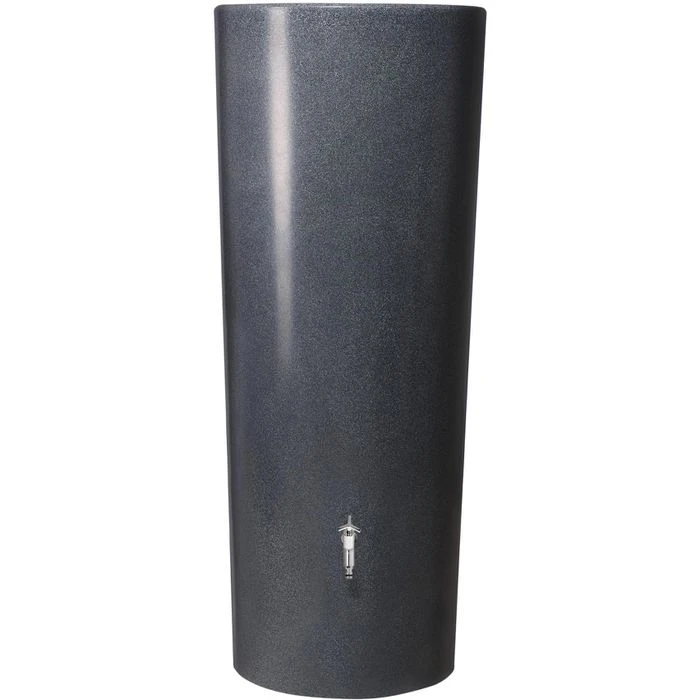 Garantia Regentonne Stone 2in1, 350 Liter, Rund, Lava, Mit Pflanzschale