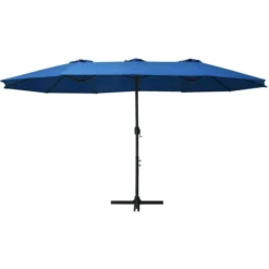 VidaXL Sonnenschirm 47303, 460 X 270cm, Blau, Doppelschirm, Mit Ständer