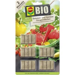 Compo Dünger Bio Tomaten- Und Gemüse Düngestäbchen, Langzeitwirkung Bis 60 Tage, 20 Stück