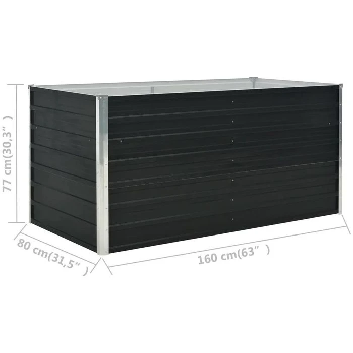 VidaXL Hochbeet 45722, Anthrazit, 160 X 80 X 77 Cm, Verzinkter Stahl – Bild 6
