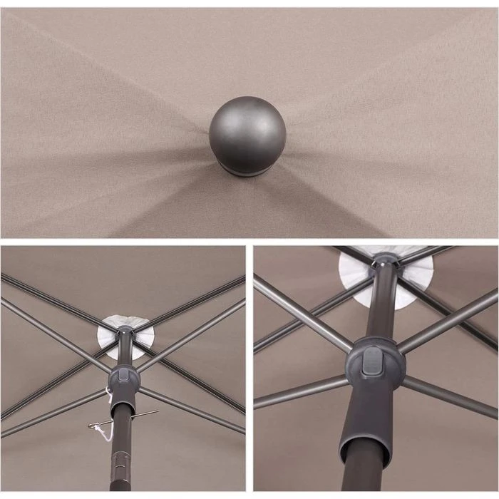 Sekey Sonnenschirm 39921397, Rechteckig, 200 X 125cm, Cappuccino, Neigbar, Höhenverstellbar – Bild 4