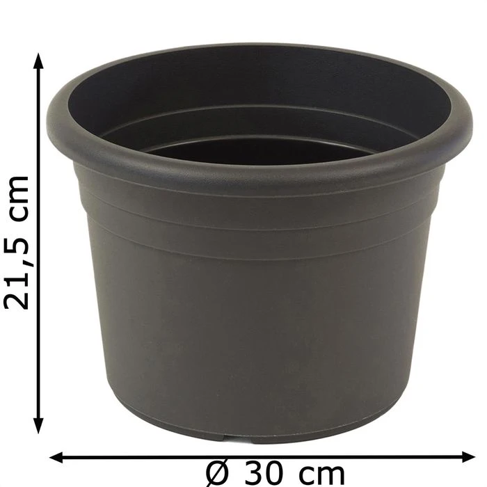 Greemotion Pflanztopf Fiona 8 Ltr., Anthrazit, Ø 30 Cm, Rund, Kunststoff – Bild 3