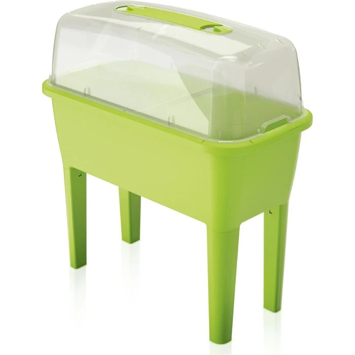 Prosperplast Hochbeet Respana Planter Set, Limette, 77 X 38,7 X 82 Cm, Kunststoff, Mit Abdeckung