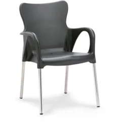 BEST Gartenstuhl Maui, Kunststoff, Niedriglehner, Anthrazit, Stapelbar