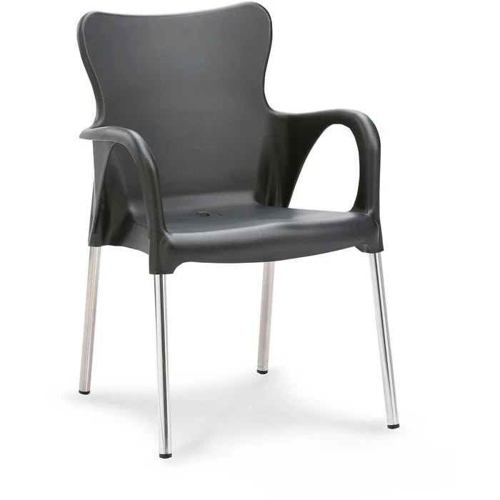 BEST Gartenstuhl Maui, Kunststoff, Niedriglehner, Anthrazit, Stapelbar