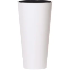 Prosperplast Übertopf Tubus Slim Weiß, Ø 40 X H 76,2 Cm, Rund, Kunststoff