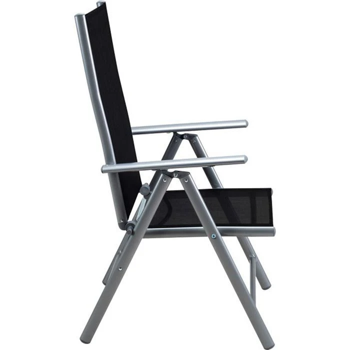 CASARIA Gartenstuhl Bern 105653, Kunststoff, Hochlehner,verstellbar,schwarz,klappbar,2 Stück – Bild 3