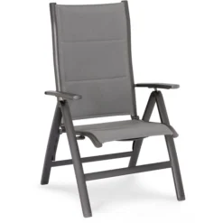 BEST Gartenstuhl Varese, Stoff, Hochlehner, Verstellbar, Anthrazit, Klappbar
