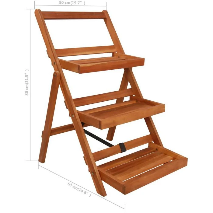 VidaXL Blumentreppe 43994, Braun, Klappbar, Holz, 50 X 63 X 80 Cm â Bild 6