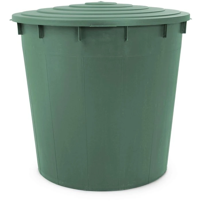 Ondis24 Regentonne Aqua, 500 Liter, Rund, Grün, Mit Auslaufhahn Und Deckel