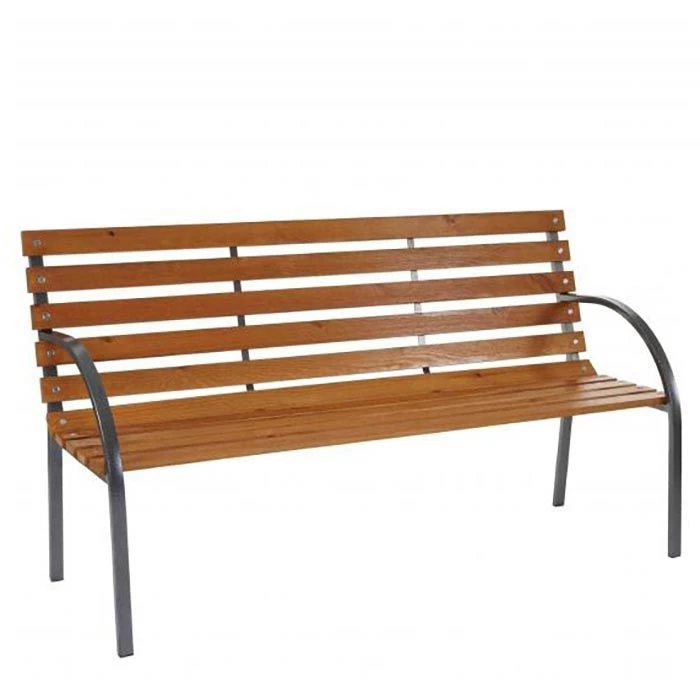 Mendler Gartenbank Leoben, 48557, 3-Sitzer, Mit Armlehnen, Wetterfest, Braun, Holz