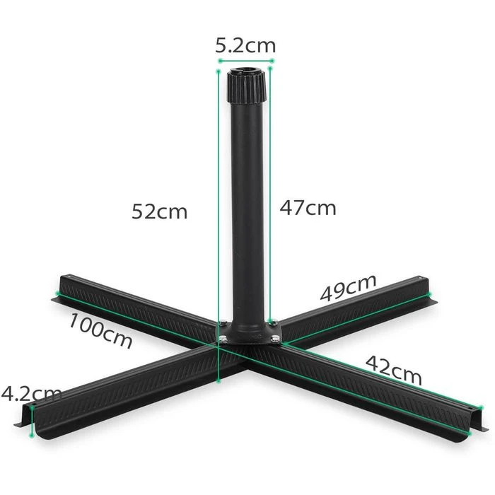 Sekey Sonnenschirmständer 34024, Stahl, Plattenständer, Schwarz – Bild 5