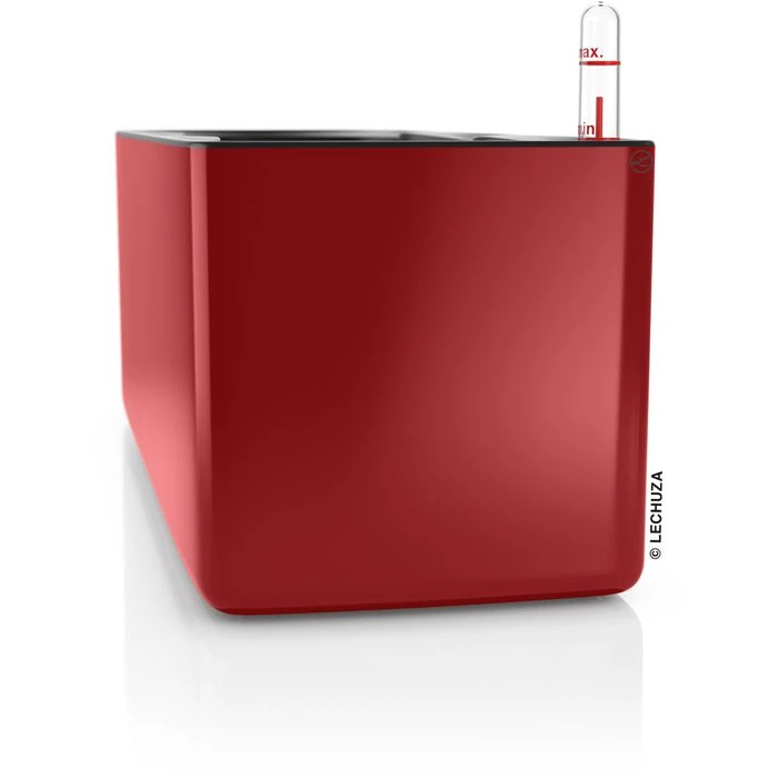 Lechuza Übertopf Cube Glossy Triple, Scarlet Rot, 40 X 14 X 13,5 Cm, Kunststoff, Bewässerungssystem – Bild 3